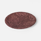 Dark Red Acanthus Blätter (von William Morris) Pappteller (Schrägansicht)
