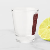 Dark Red Acanthus Blätter (von William Morris) Schnapsglas (Links)