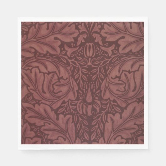 Dark Red Acanthus Blätter (von William Morris) Serviette (Vorderseite)