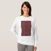 Dark Red Acanthus Blätter (von William Morris) T-Shirt (Vorne ganz)