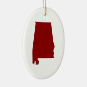 Dark Red Alabama Shape Keramikornament (Rechts)
