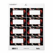 Dark Red and Black Floral Blank Address Labels (Vorne)
