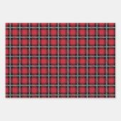 Dark Red and Black Tartan Plaid Pattern Geschenkpapier Set (Vorderseite 3)