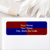 Dark Red and Blue Rectangle return address label (Insitu)