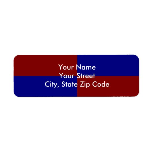Dark Red and Blue Rectangle return address label (Vorne)