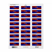 Dark Red and Blue Rectangle return address label (Vorne)