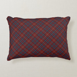 Dark Red and Navy Blue Rustic Kariert Accent Pillo Zierkissen