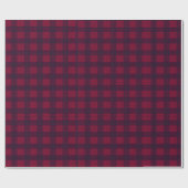 Dark Red and Navy Blue Tartan Wrapping Paper Geschenkpapier (Flach)