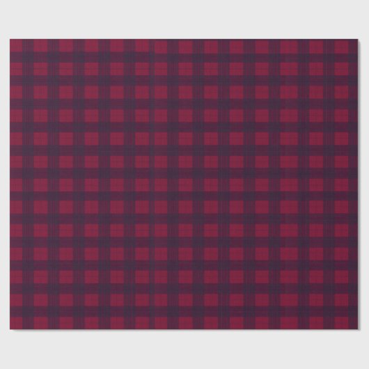 Dark Red and Navy Blue Tartan Wrapping Paper Geschenkpapier (Flach)