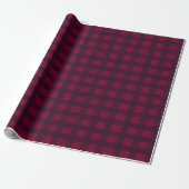 Dark Red and Navy Blue Tartan Wrapping Paper Geschenkpapier (Ungerollt)