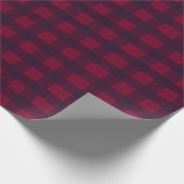 Dark Red and Navy Blue Tartan Wrapping Paper Geschenkpapier (Ecke)