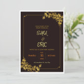 Dark Red and Orange Aesthetic Wedding Invitations Einladung (Stehend Vorderseite)