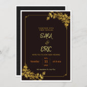 Dark Red and Orange Aesthetic Wedding Invitations Einladung (Vorne/Hinten)