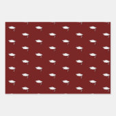 Dark Red and White Abschluss Herzlichen Glückwunsc Geschenkpapier Set (Vorderseite 2)