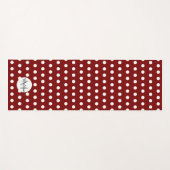 Dark red and white polka dots pattern Monogram Yogamatte (Vorderseite (Horizontal))