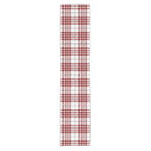 Dark Red and White Tartan Plaid Pattern Kurzer Tischläufer (Vorderseite)