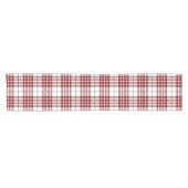 Dark Red and White Tartan Plaid Pattern Kurzer Tischläufer (Horizontal)