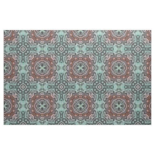 Dark Red Aquamarin Blue Green Bali Batik Muster Stoff (Fat Quarter (45,7 x 55,9 cm))