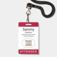 Dark Red Attendede Abzeichen Logo Lanyard Clip Ree