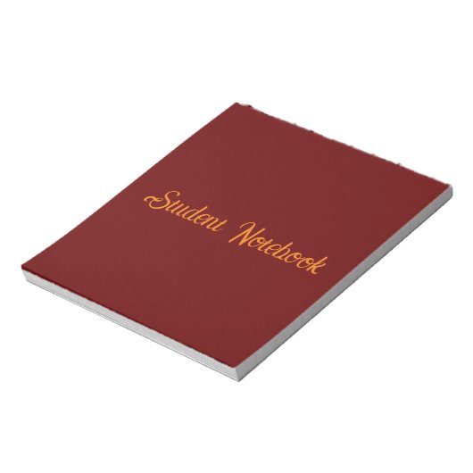 Dark Red Background Student Notebook 40 Seiten Notizblock (Rotiert)
