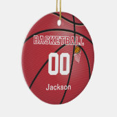 Dark Red Basketball | DIY Name & Number Keramik Ornament (Rechts)