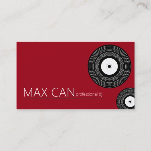 Dark Red Beruflich Dj, Musiker Visitenkarte (Vorderseite)