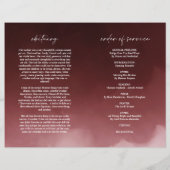 Dark Red Beuneral Order of Service Folded Program (Rückseite)