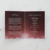 Dark Red Beuneral Order of Service Folded Program Karte (Innenseite)