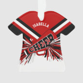 Dark Red, Black and White Cheerleader 📣 💖 Ornament (Vorderseite)