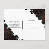 Dark Red & Black Floral Gothic Save the Date Ankündigungspostkarte (Rückseite)