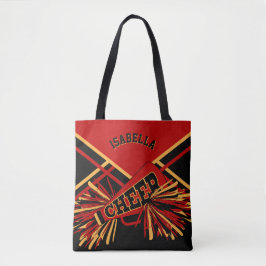 Dark Red, Black & Gold Cheerleader Design Tasche