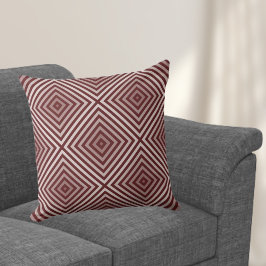 Dark Red Boxed Repeat Pattern - Throw Pillow Kissen
