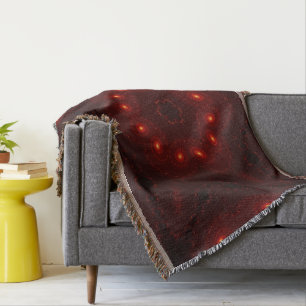 Dark Red Burgundy Gothic Lace Snowflake Decke