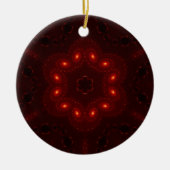 Dark Red Burgundy Gothic Lace Snowflake Keramik Ornament (Vorne)