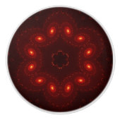 Dark Red Burgundy Gothic Lace Snowflake Keramikknauf (Vorderseite)
