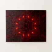 Dark Red Burgundy Gothic Lace Snowflake Puzzle (Horizontal)