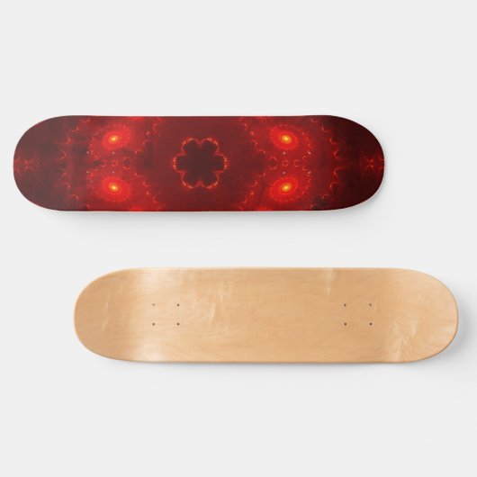 Dark Red Burgundy Gothic Lace Snowflake Skateboard (Horizontal)