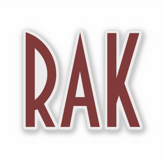 Dark Red Burgundy Monogram Sticker (Vorderseite)