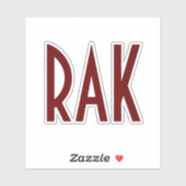 Dark Red Burgundy Monogram Sticker (Blatt)