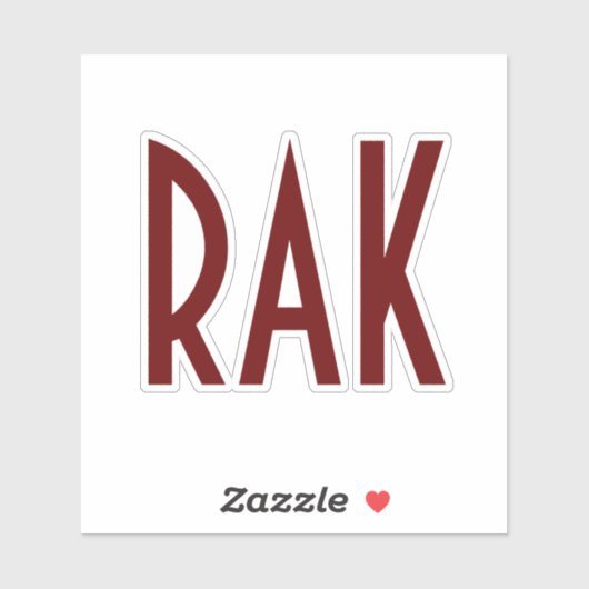 Dark Red Burgundy Monogram Sticker (Blatt)