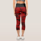 Dark Red Camouflage Capri Leggings (Rückseite)