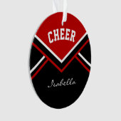 Dark Red Cheerleader 📣 💖 Cheer Ornament (Vorderseite)