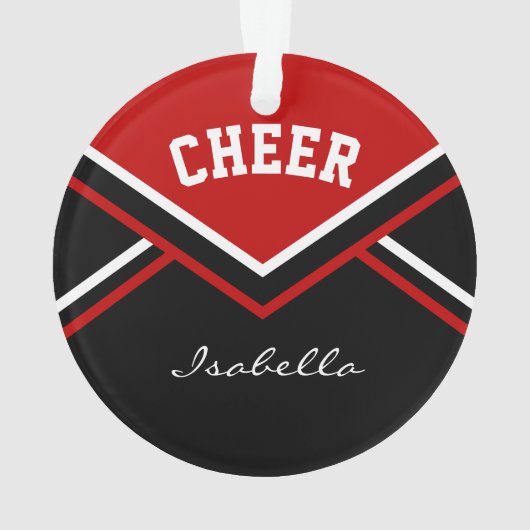 Dark Red Cheerleader 📣 💖 Cheer Ornament (Rückseite)