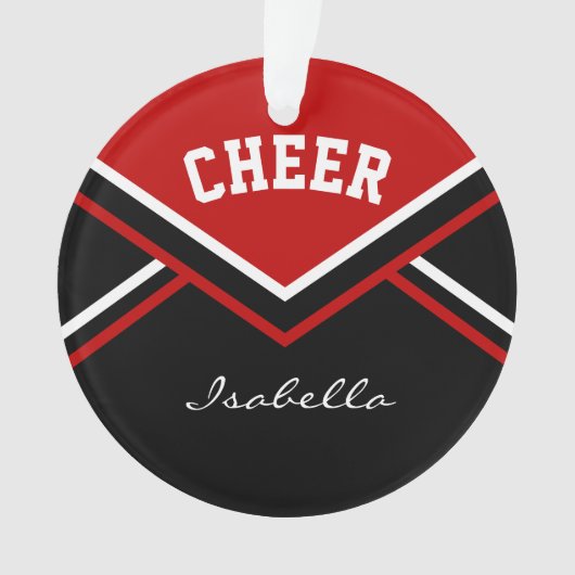 Dark Red Cheerleader 📣 💖 Cheer Ornament (Vorderseite)