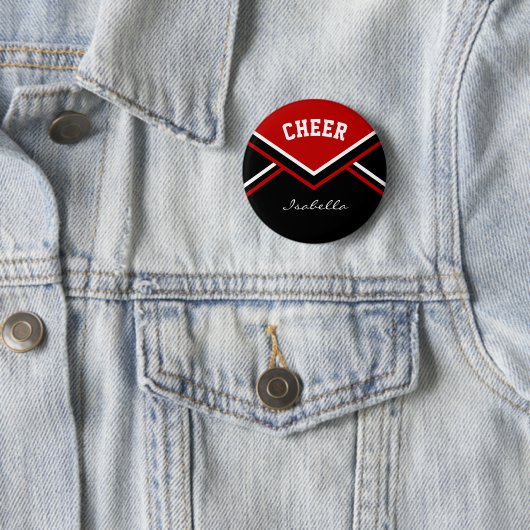 Dark Red Cheerleader Cheerleader Cheer Button (Beispiel)