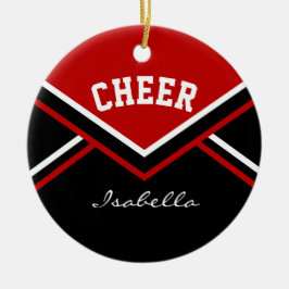 Dark Red Cheerleader für einen Cheerleader 📣 💖 Keramik Ornament