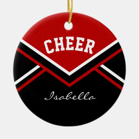 Dark Red Cheerleader für einen Cheerleader 📣 💖 Keramik Ornament (Vorne)
