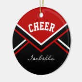 Dark Red Cheerleader für einen Cheerleader 📣 💖 Keramik Ornament (Links)