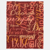 Dark Red Color Repeating Names Fleecedecke (Vorderseite)