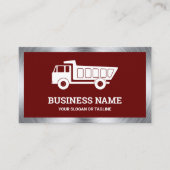 Dark Red Construction Hauling Dump Truck Visitenkarte (Vorderseite)